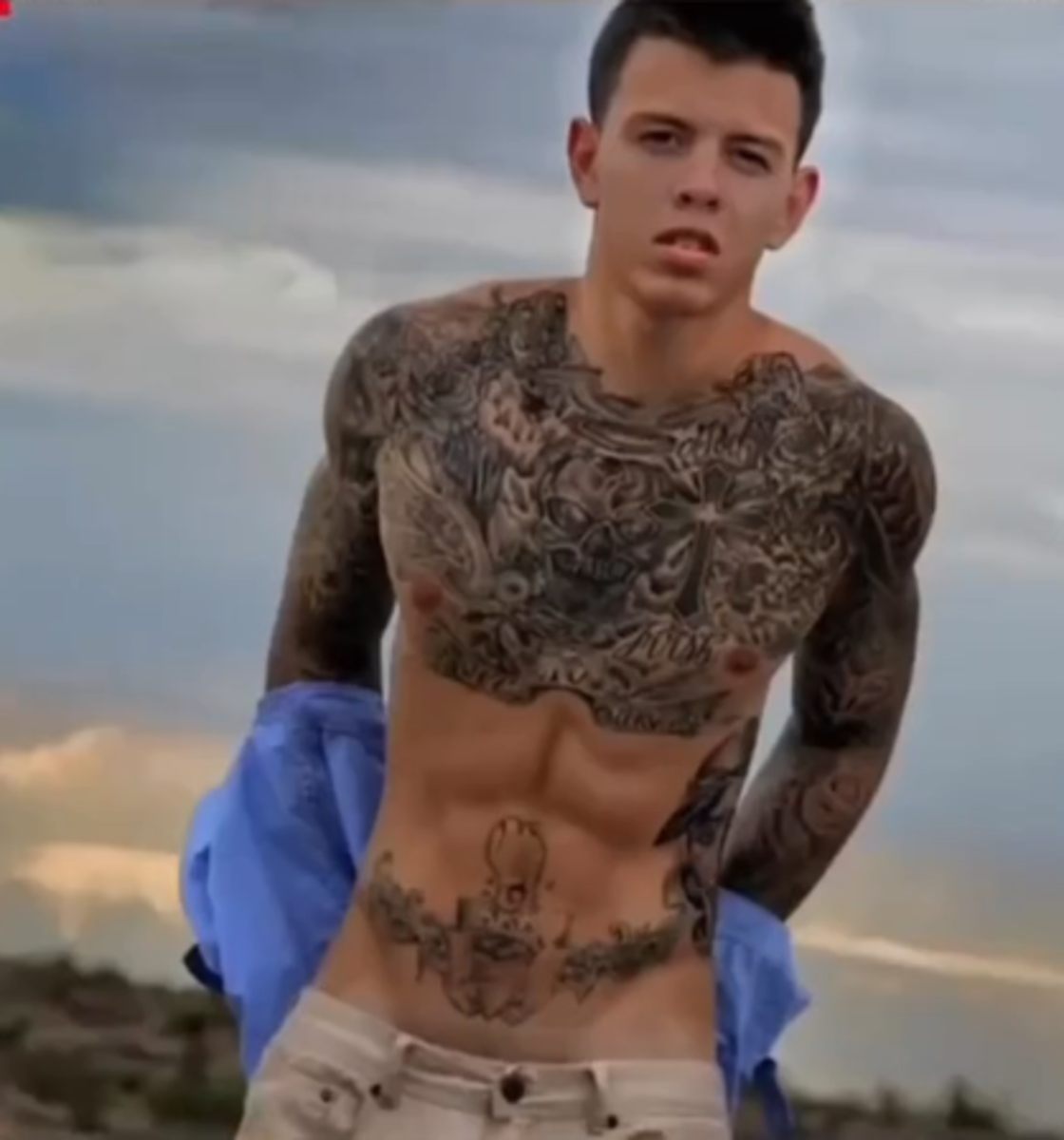 Quest Gulliford after getting a considerable amount of tattoos on his torso, Photo Credit: questg.tv/Tiktok