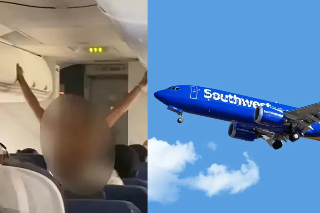 After an airplane passenger stripped n@ked and urinated on her seat, police were called to the airport