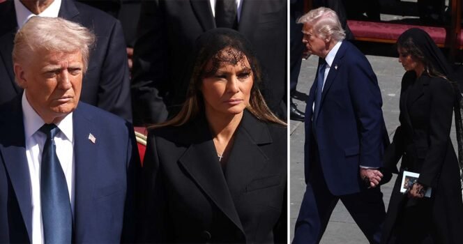 Melania Trump’s ‘moving’ Donald moment at Pope’s funeral